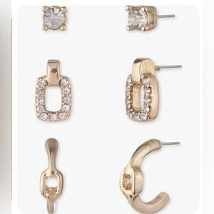 NWT 3 Pairs Ralph Lauren Stud Earring With Gift Box and ribbon